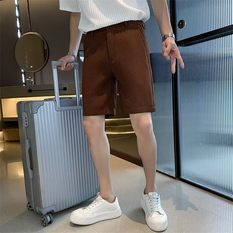 夏季原宿宽松型简约男青春流行休闲气质2023西裤短裤ins潮H302,男装西裤,星座1116A-2（原606A-1）