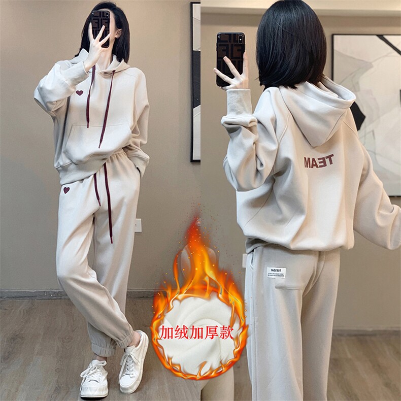 数据超好BO款卫衣时尚套装两件套加绒加厚2024秋冬主推休闲春秋女图片