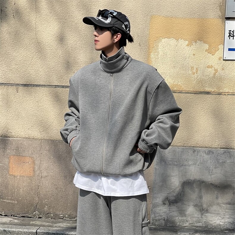 A450-WY1188-P105-控价159春装开衫外套男女同款立领卫衣，男装卫衣，电商A450