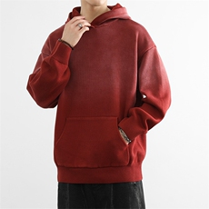 水洗棉！高品质连帽卫衣男士加厚扎染撞色休闲外套W6619P95，男装卫衣，星座914
