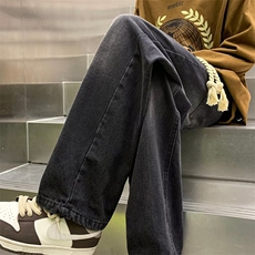 欧美高街vibe裤子大抽绳牛仔裤男款oversize美式直筒裤NK8255-P48，男装牛仔裤，星座1008