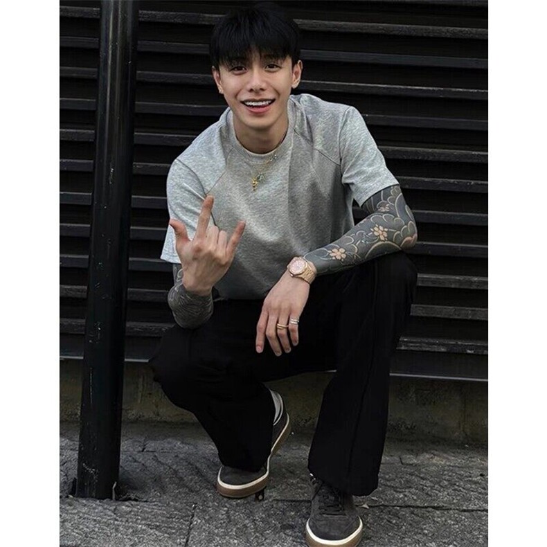 现货~夏季美式cleanfit立褶微喇西裤男垂坠感冰丝休闲裤K312-P35，男装西裤，星座1004-3