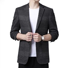 秋冬季新款中年西装领夹克爸爸商务男装单件男西服ASD2206-P180图片