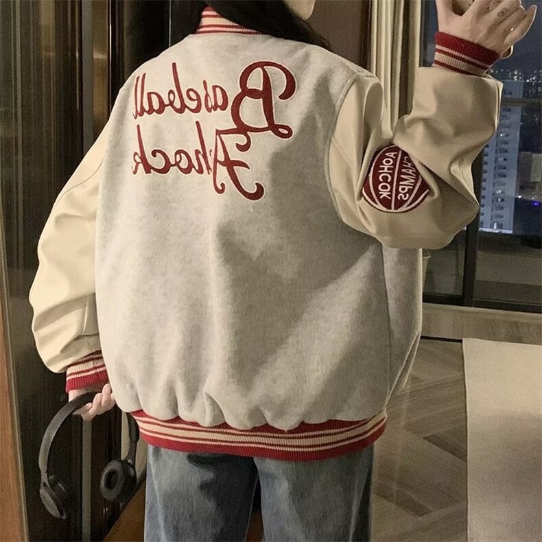 美式复古棒球服女春秋2025新款韩版宽松刺绣宽松休闲夹克JK5703,男装夹克,星座208-5