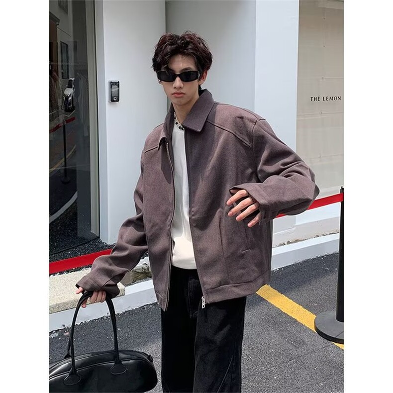 慵懒时尚潮流日系ins流行原宿新款百搭气质简约文艺原版夹克图片