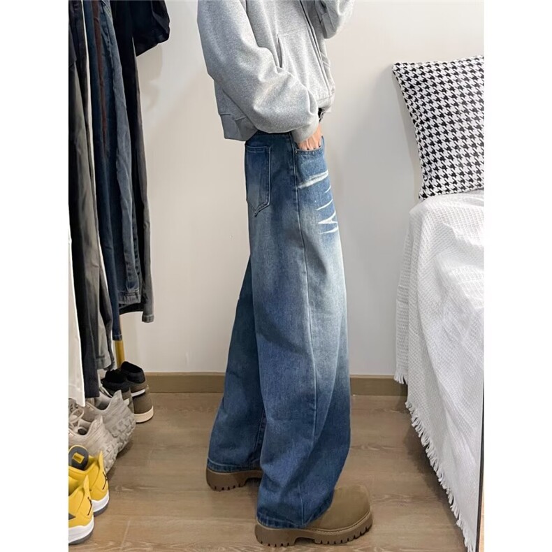 美式复古泼墨设计感牛仔裤M776P45,男装牛仔裤,星座1116-2