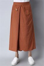 棉麻纯色半身裙2025年夏季文艺潮流简约时尚百搭，女装半身裙，风姿绰