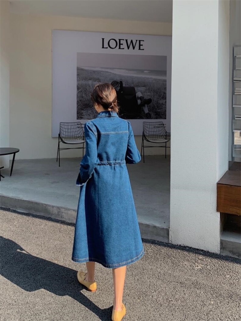 牛仔连衣裙，女装连衣裙，肆尔