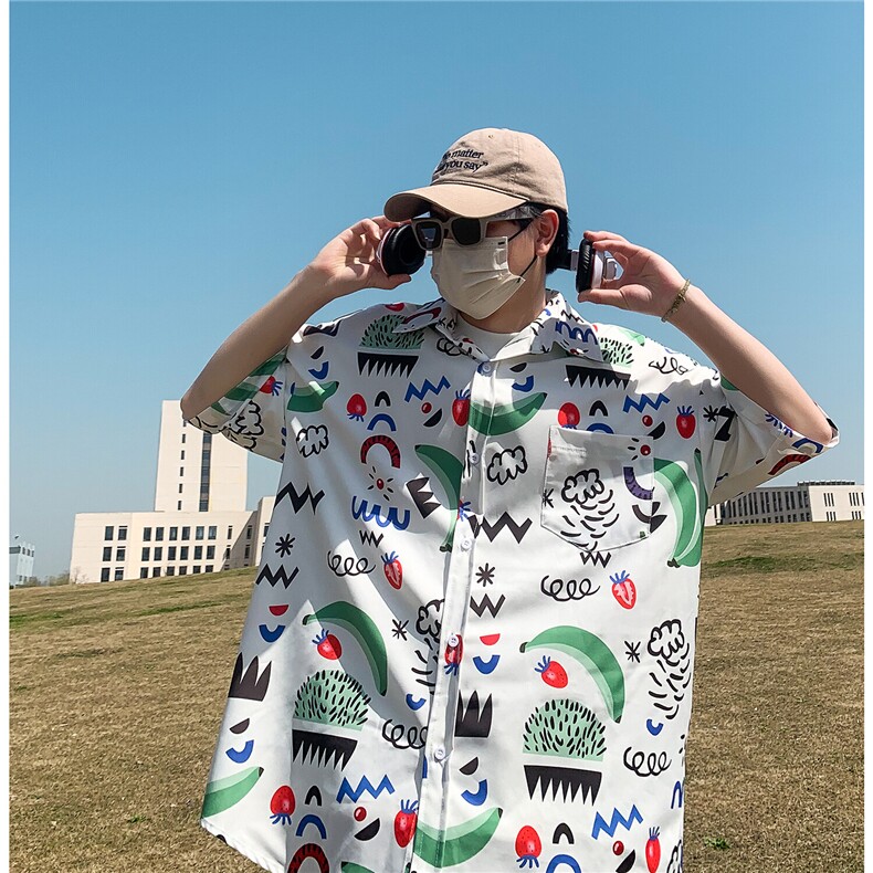 403-CY05-P38控58水果拼接满花衬衫男短袖半袖冰丝衬衣,男装T恤,星座403（原603-1）