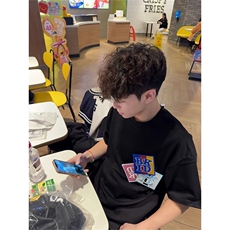 万针全刺绣工艺抖音得物高品质260克重磅纯棉双纱美式高街短袖T恤，男装T恤，电商A486-1