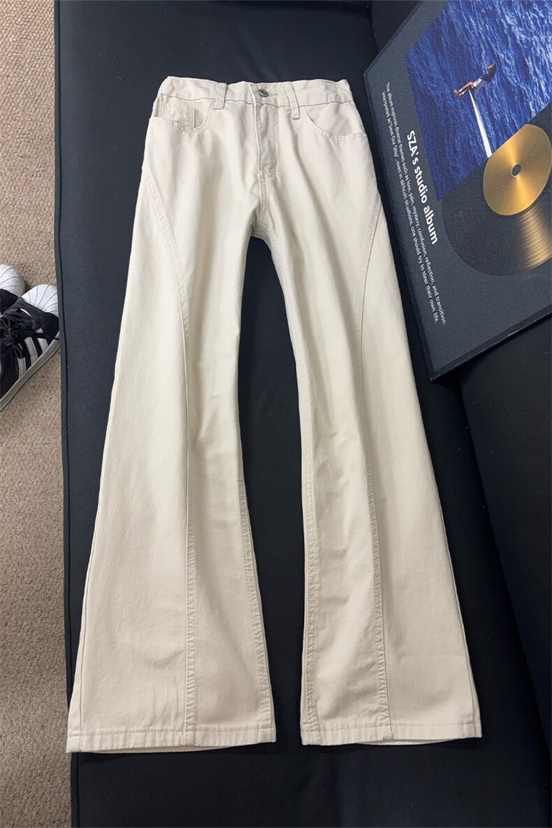 B221美式ins高街斜切宽松微喇休闲洗褪牛仔裤LK25589-特P45控78,男装牛仔裤,电商B221