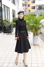 现货-假两件内搭连衣裙，女装连衣裙，依歌贝诺