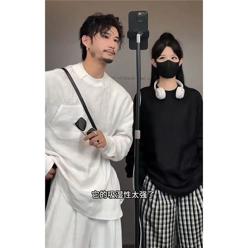 抖音--龙叨叨---简约纯色亚麻薄款长袖T恤cs11-TP75,男装T恤,电商A089-1