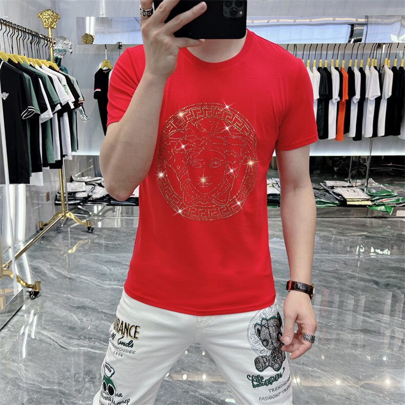 新款时尚高端精品欧货夏季男T恤短袖潮流抖音A227B-A-718-P45,男装T恤,电商A227B（原钱塘4066-1）