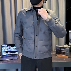 2025新款足货有报告冬季轻薄菱形格羽绒服潮高领外套YR2699图片