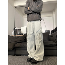 N121-P55男女同款复古水洗工装牛仔裤宽松直筒裤休闲长裤，男装牛仔裤，电商B327