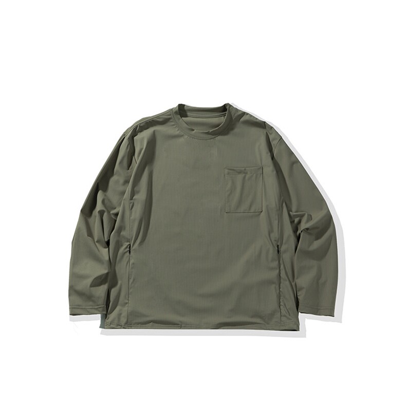 南夏乔装2025春季新款日系纯色基础款长袖T恤复古中性运动卫衣男，男装T恤，电商S006（B521）