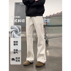 现货弯刀裤男潮流百搭直筒裤子宽松直筒春秋休闲运动裤LC319-p36，女装休闲裤，星座1008