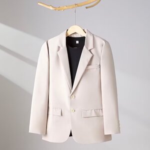 西服外套男修身商务休闲职业正装新郎伴郎结婚礼服上班纯色小西装,穿搭休闲职业穿搭图片