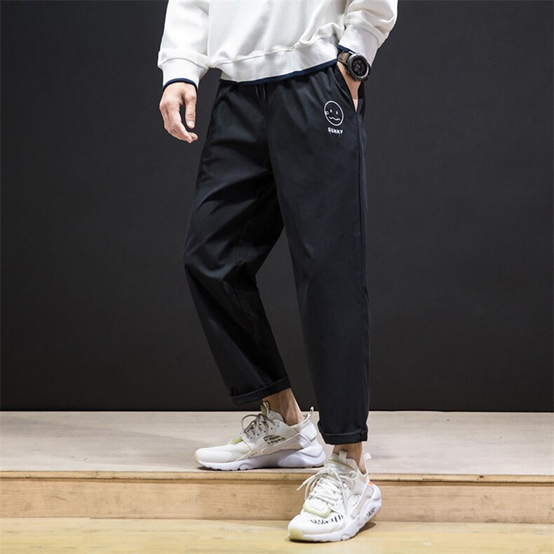K43072-P25加绒款-P35休闲裤男士大码宽松九分裤男直筒运动裤男,男装休闲裤,电商A040A