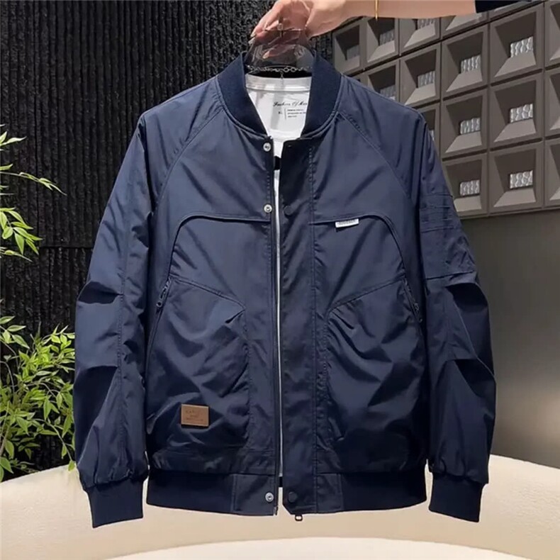 棒球服夹克男2025秋季新款潮牌工装男装美式复古修身飞行员外套男图片
