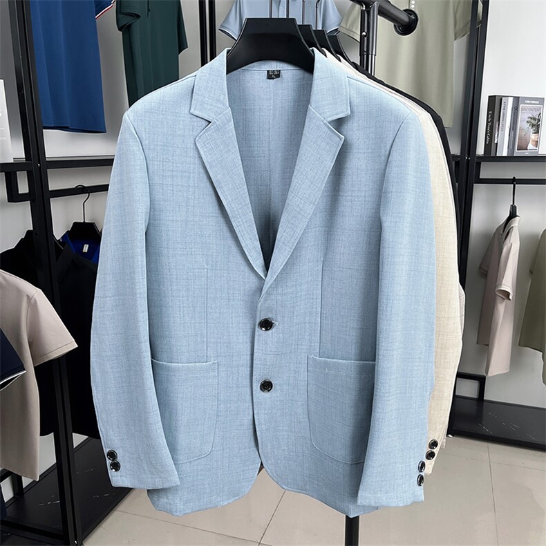 LIUYI3373男式秋季新款长袖简约亚麻西服休闲商务便服西装单西,男装西服,电商B360