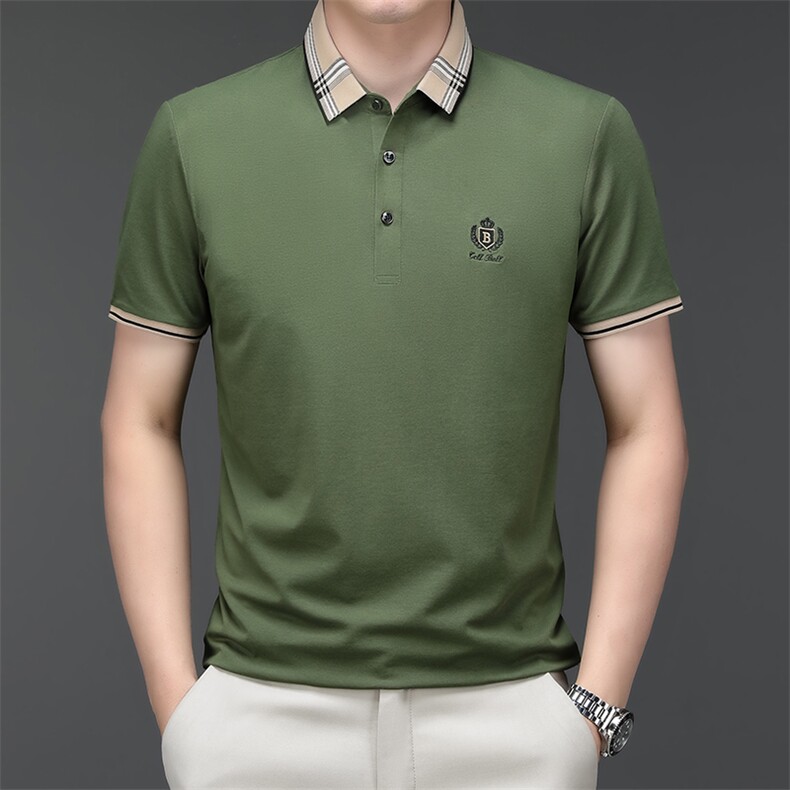 男夏季免烫短袖t恤男高级感商务polo衫休闲半袖体恤HMQ355-P58,男装Polo衫,星座1105-3