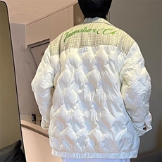 XZ0736-P98网图冬季加厚菱形格小香风棉服男女韩系情侣面包服棉衣，男装棉衣，电商C233