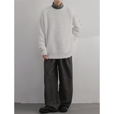 日系复古拼色圆领毛衣慵懒高级感男秋冬季加厚M2318-P60，男装针织衫/毛衣，星座1109-3