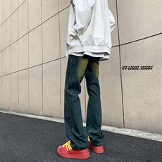 美式ins高街hiphop微喇复古蓝牛仔裤货号K2322P65控78，男装牛仔裤，电商A063