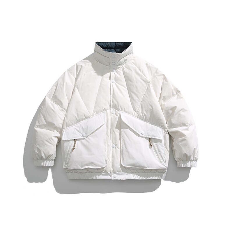 外27-2日系翻分拼接大口袋羽绒服90白鸭绒(新标)YR06-P249,男装羽绒服,新杭派外27-2