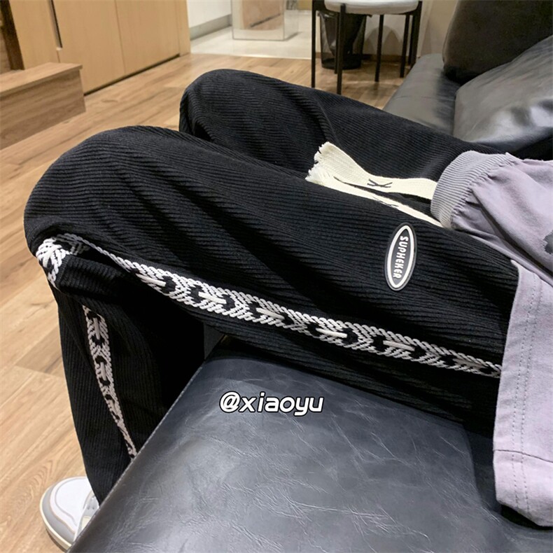 XZ616秋季新款百搭灯芯绒织带贴标拖地裤TY417P55控68,男装休闲裤,星座512A（原616）