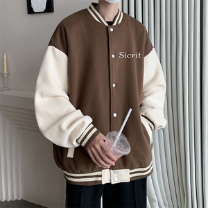 摇粒绒棒球服男大码开衫卫衣男夹克 BF86098-P65图片