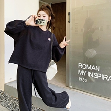 【现】【货】贴标圆领卫衣裤子套装2C158-6018-P165-K238，女装套装/套裙，2C158