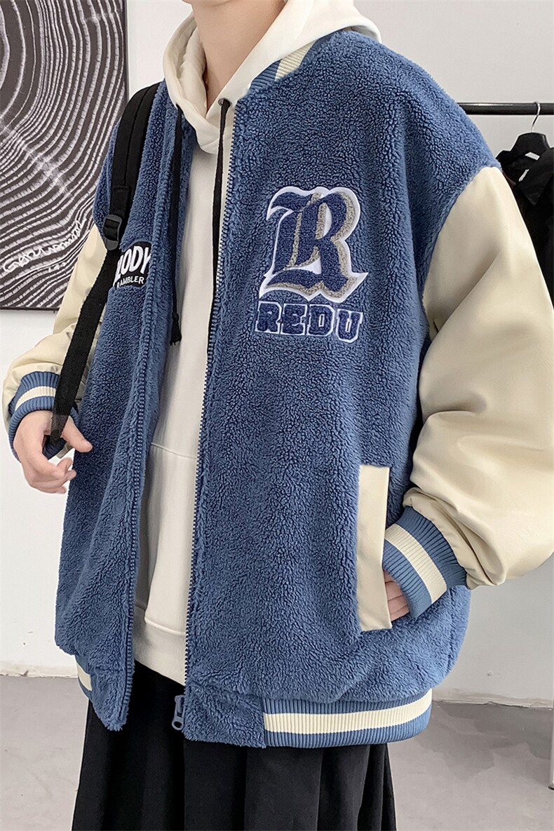 冬季港风棒球服棉衣外套时尚加厚羊羔绒棉衣男士8890-P115控价138,男装棉衣,电商A441-1