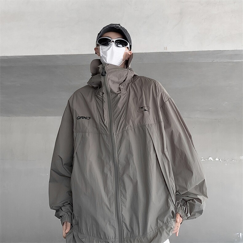 2024新款轻薄凉感户外运动夹克夏季机能连帽防晒服现货W8242-P45,男装防晒衣,星座512-4