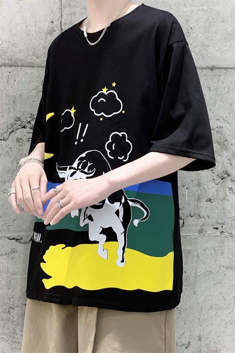 夏季短袖T恤衫男港风潮流t恤A210-A8316-P30,男装T恤,星座210-3