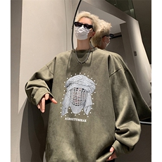抖音得物供货提供视频秋冬重磅美式麂皮绒圆领卫衣JY331，男装卫衣，电商A486