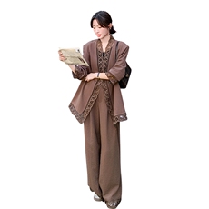 (新品）现货新款韩系蕾丝边阔腿裤套装F568-P175-K248，女装套装/套裙，2C255