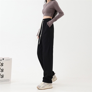 KP631 P55美式潮流休闲裤男港风宽松直筒拖地裤束脚裤卫裤图片