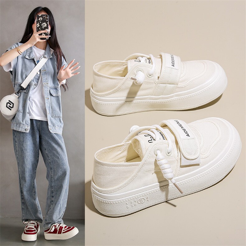 帆布鞋女2024夏季新款学生韩版潮ins百搭厚底板鞋休闲女鞋，女鞋帆布鞋，电商A223