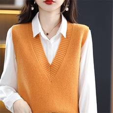 2025年秋季无扣通勤时尚百搭简约休闲马甲，女装马甲，美雪羊绒