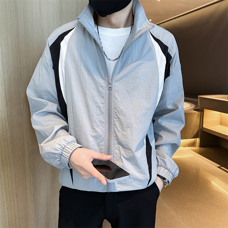 23夏季店主小伙痞帅男薄款立领防晒衣户外夹克外套A236-5016-P85，男装防晒衣，电商A236