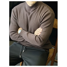 纯色条纹男半高领毛衣针织衫打底衫抗起球W6005-P45，男装针织衫/毛衣，星座1012-1