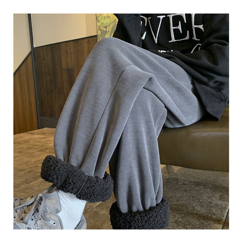 灯芯绒羊羔毛加绒加厚束脚休闲裤现货足XZ604-KG54-P65控78,男装休闲裤,星座604