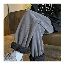 灯芯绒羊羔毛加绒加厚束脚休闲裤现货足XZ604-KG54-P65控78，男装休闲裤，星座604