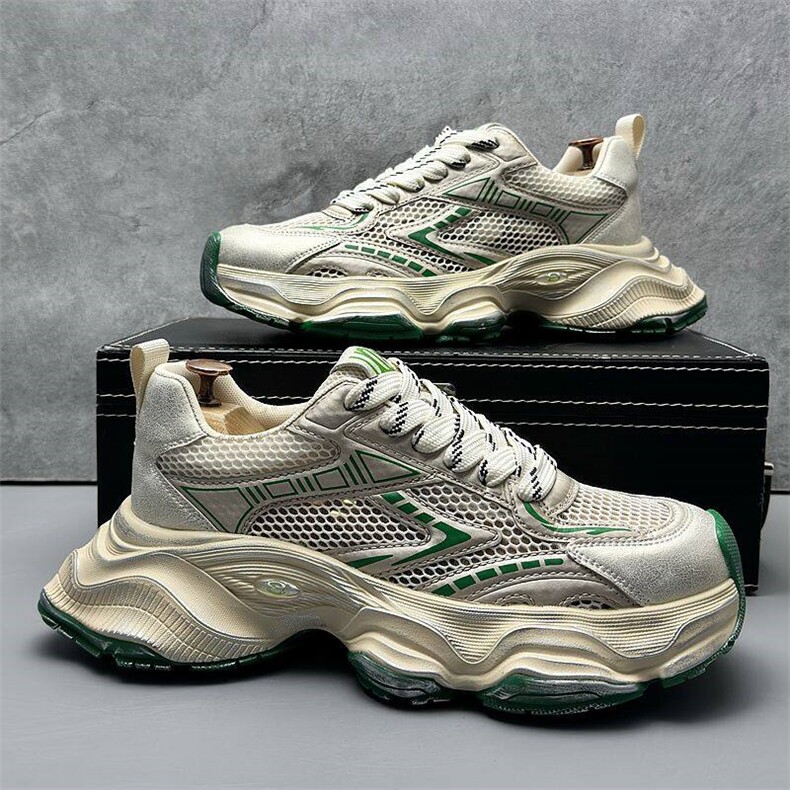 X4967-p285夏季新款透气网面老爹鞋厚底增高百搭时尚擦色潮鞋男，男鞋休闲鞋，星座1407-3