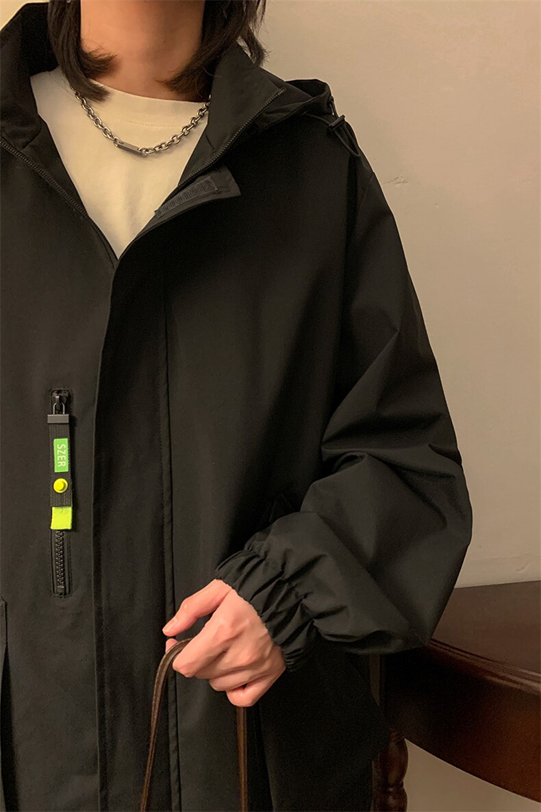 新款连帽冲锋衣夹克男港风潮流宽松休闲外套JK2306-P68,男装夹克,星座717