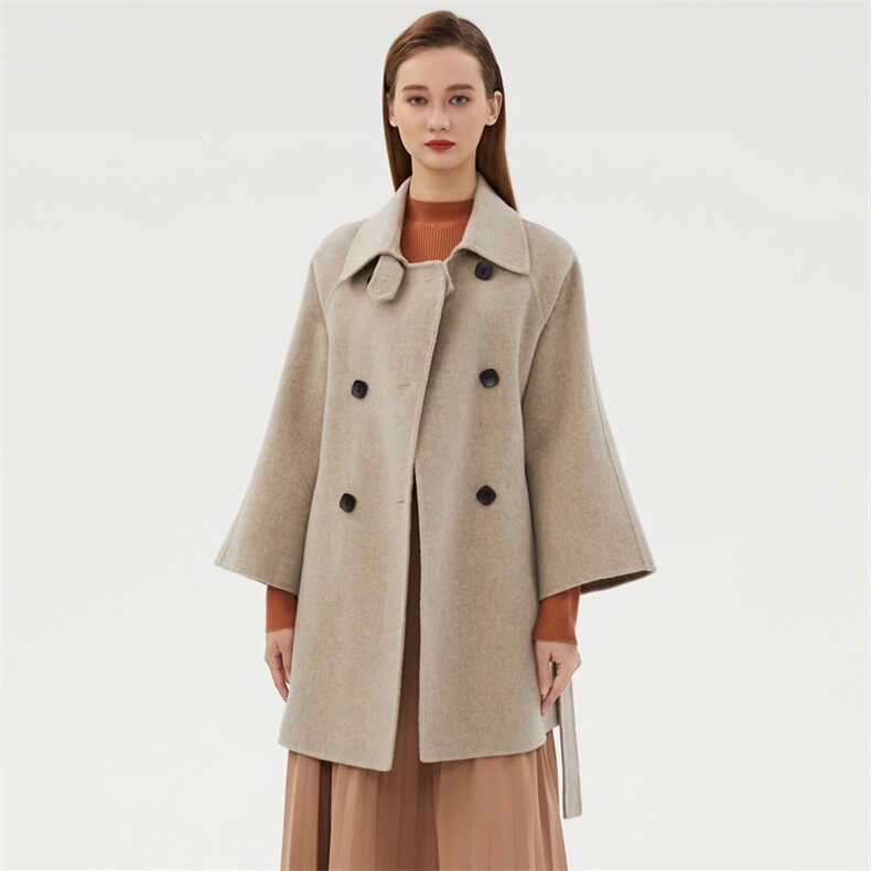 时尚女装双面呢大衣优雅显瘦气质百搭高品质羊毛面料冬季必备单品，女装双面呢大衣，阿吉丽克