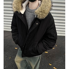 大毛领男款冬季高级感美式复古连帽棉服保暖棉袄MY6105-P96，男装棉衣，星座208-5